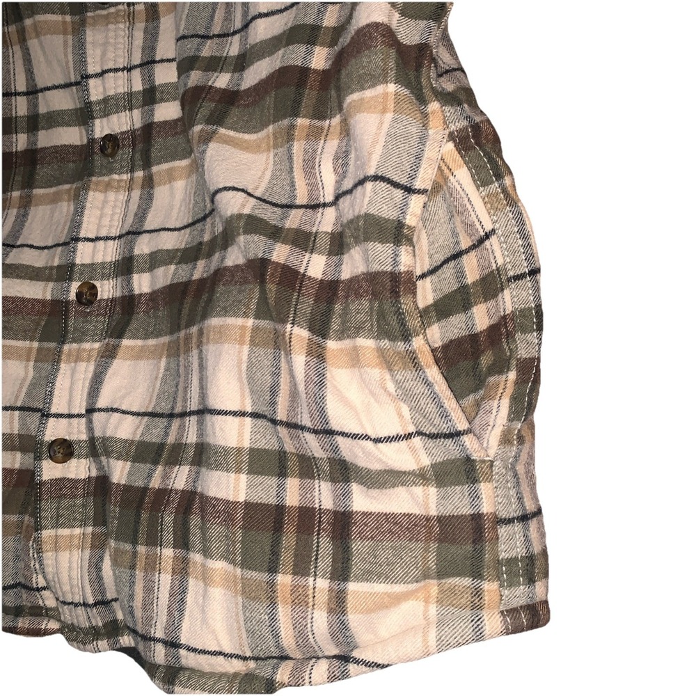 O'Neill Sherpa Redmond Lined Flannel Shirt XL Shacket Plaid Jacket Button Green - Picture 15 of 16